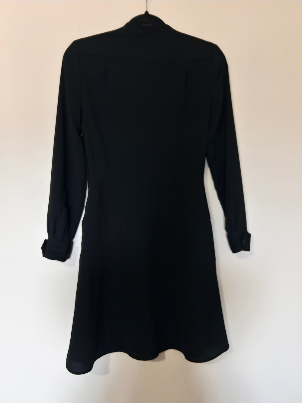 COACH Button Up Mandarin Collar Shirt Dress Black - Picture 3 of 9